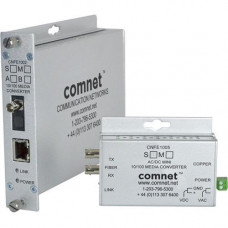 Comnet CNFE1004M1B Transceiver/Media Converter - Network (RJ-45) - 1x PoE+ (RJ-45) Ports - 1 x SC Ports - Multi-mode - Fast Ethernet - 10/100Base-TX, 100Base-FX - Rail-mountable, Rack-mountable - TAA Compliance CNFE1004M1B