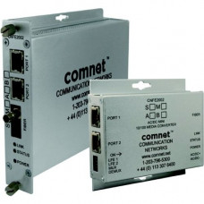 Comnet CNFE2002S1BPOE/M Transceiver/Media Converter - 2 x Network (RJ-45) - 1 x ST Ports - DuplexST Port - Single-mode - Fast Ethernet - 10/100Base-T, 100Base-FX - Rail-mountable CNFE2002S1BPOE/M