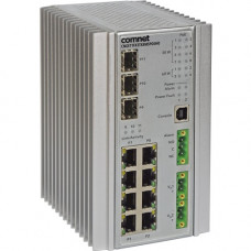 Comnet Industrially Hardened 11 Port Gigabit Managed Ethernet Switch - 11 Ports - Manageable - 3 Layer Supported - Modular - Twisted Pair, Optical Fiber - Wall Mountable, DIN Rail Mountable - Lifetime Limited Warranty - TAA Compliance CNGE11FX3TX8MSPOE/24
