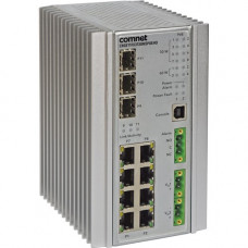 Comnet Industrially Hardened 11 Port Gigabit Managed Ethernet Switch - 11 Ports - Manageable - 3 Layer Supported - Modular - Twisted Pair, Optical Fiber - Wall Mountable, DIN Rail Mountable - Lifetime Limited Warranty - TAA Compliance CNGE11FX3TX8MSPOEHO