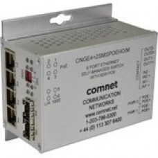 Comnet 10/100/1000 Mbps Intelligent Redundant Ring Gigabit Switch With Optional PoE+ - 6 Ports - Manageable - TAA Compliant - 2 Layer Supported - Modular - Optical Fiber, Twisted Pair - Surface Mount, DIN Rail Mountable, Wall Mountable - Lifetime Limited 