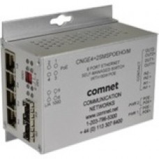 Comnet 10/100/1000 Mbps Intelligent Redundant Ring Gigabit Switch With Optional PoE+ - 4 Ports - Manageable - 2 Layer Supported - Modular - Twisted Pair, Optical Fiber - Wall Mountable, Surface Mount, DIN Rail Mountable - Lifetime Limited Warranty - TAA C