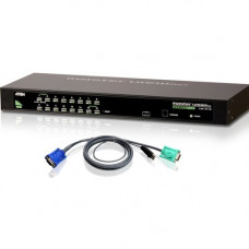 ATEN CS1316KIT KVM Switch - 16 x 1 - 16 x SPHD-15 Keyboard/Mouse/Video - 1U - Rack-mountable - RoHS, WEEE Compliance CS1316KIT