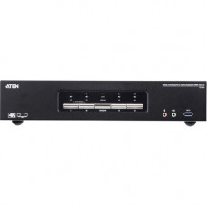 ATEN 4-Port USB3.0 4K DisplayPort Triple Display KVMP Switch - 4 Computer(s) - 4096 x 2160 - 1 x Network (RJ-45) - 8 x USB - 15 x DisplayPort CS1964