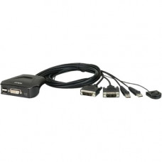 ATEN 2-Port USB DVI KVM Switch - 2 Computer(s) - 1 Local User(s) - 1920 x 1200 - 3 x USB - 1 x DVI - Desktop - RoHS, WEEE Compliance CS22D