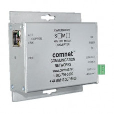 Comnet CWFE1003POEMHO-M Ethernet 2 Port Media Converter - 1x PoE (RJ-45) Ports - 1 x SC Ports - 10/100Base-TX, 100Base-FX - Rail-mountable CWFE1003POEMHO/M