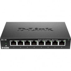 D-Link DES-108 8-Port 10/100 Unmanaged Metal Desktop Switch - 8-Port 10/100 Unmanaged Metal Desktop Switch-ENERGY STAR; RoHS Compliance DES-108