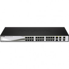 D-Link 28-Port Smart Switch - 28 Ports - 2 Layer Supported - Twisted Pair, Optical Fiber - Lifetime Limited Warranty DES-1210-28