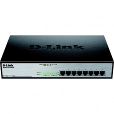 D-Link 8-Ports Gigabit Unmanaged Switch with 8 PoE Ports - 802.3at Support, Rack Mount - 8 Ports - 2 Layer Supported - Twisted Pair - Shelf Mountable, Rack-mountable, Desktop DGS-1008MP