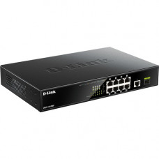 D-Link 10-Port Gigabit Rackmount PoE Switch - 8 Ports - 2 Layer Supported - Modular - Twisted Pair, Optical Fiber - 1U High - Desktop, Rack-mountable - Lifetime Limited Warranty DGS-1010MP