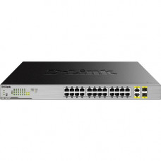 D-Link 26 Port Gigabit Max PoE Switch - 26 Ports - Gigabit Ethernet - 1000Base-T, 1000Base-X, 1000Base-SX, 1000Base-LX - 2 Layer Supported - Modular - 2 SFP Slots - Optical Fiber, Twisted Pair - 1U High - Desktop, Rack-mountable DGS-1026MP