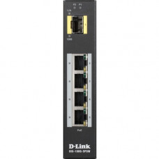 D-Link Industrial Gigabit Unmanaged PoE Switch with SFP Slot - 4 Ports - 2 Layer Supported - Modular - Optical Fiber, Twisted Pair - Wall Mountable, DIN Rail Mountable - TAA Compliance DIS-100G-5PSW