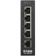 D-Link Industrial Gigabit Unmanaged Switch - 5 Ports - 2 Layer Supported - Twisted Pair - Desktop, DIN Rail Mountable, Wall Mountable - TAA Compliance DIS-100G-5W