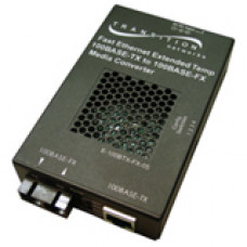 TRANSITION NETWORKS E-100BTX-FX-05(HT) Fast Ethernet Media Converter - 1 x RJ-45 , 1 x ST - 10/100Base-TX, 100Base-FX - External, Wall-mountable E-100BTX-FX-05(HT)NA