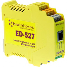 Brainboxes ED-527 Ethernet To Digital IO 16 Outputs - Twisted Pair - 1 x Network (RJ-45) - 1 x Serial Port - 10/100Base-TX - Fast Ethernet - Rail-mountable - TAA Compliant ED-527-X20M