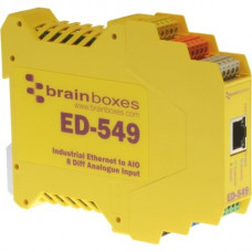 Brainboxes ED-549 Ethernet to Analogue I/O X20 Multipack - Twisted Pair - 1 x Network (RJ-45) - 1 x Serial Port - 10/100Base-TX - Fast Ethernet - Rail-mountable ED-549-X20M