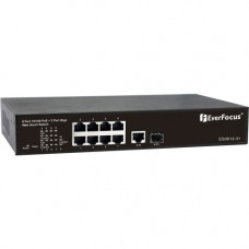 EverFocus 8 Channel PoE Switch - 8 Ports - Manageable - 2 Layer Supported - Twisted Pair, Optical Fiber - Desktop - TAA Compliance EPOE08
