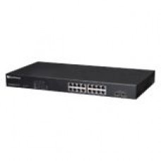 EverFocus 16-Port PoE Web-Managed Gigabit Ethernet Switch with 2 SFP Ports - 16 Ports - Manageable - 2 Layer Supported - Twisted Pair - PoE Ports - Rack-mountable ESM316T002R