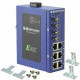 B&B Electronics Mfg. Co Ethernet Unmanaged Switch, 6-Port, 10/100, 2 Multimode Fiber, ST Connector ESW208-2MT