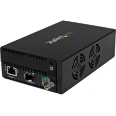 Startech.Com 10 Gigabit Ethernet Copper-to-Fiber Media Converter - Open SFP+ - Managed - 10G Ethernet Media Converter - Convert and extend a high-speed copper (10GBASE-T) connection over fiber (10GBASE-R) using the 10Gbe SFP+ transceiver of your choice - 