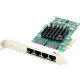 AddOn 538696-B21 Comparable 10/100/1000Mbs Quad Open RJ-45 Port 100m PCIe x4 Network Interface Card - 100% compatible and guaranteed to work - TAA Compliance 538696-B21-AO