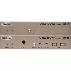 Gefen VGA KVM over IP - 330 ft Range - WUXGA - 1920 x 1200 Maximum Video Resolution - 3 x Network (RJ-45) - 2 x USB - 1 x VGA - Rack-mountable - 1U EXT-VGAKVM-LANRX