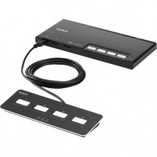 Belkin 4-Port Modular Secure KM Switch PP4.0 W/ Remote - 4 Computer(s) - 1 Local User(s) - 4 x USB - Desktop, Wall Mountable - TAA Compliant - TAA Compliance F1DN004MOD-KM-4