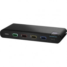 Belkin Universal 2nd Gen Secure KVM Switch, 4-Port Single Head No CAC - 4 Computer(s) - 1 Local User(s) - 3840 x 2160 - 6 x USBHDMI - Desktop, Under TableDisplayPort - TAA Compliant - TAA Compliance F1DN104KVM-UNN4