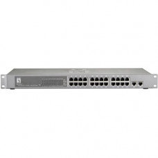 Cp Technologies LevelOne FGP-2412 24-Port 10/100 PoE w/2-Gigabit/SFP Combo Ports 19" Rack Mountable (486.4W) - 24-Port 10/100 PoE, 2-Port Gigabit/SFP FGP-2412