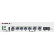 FORTINET FortiGate Rugged FGR-60F Network Security/Firewall Appliance - 6 Port - 10/100/1000Base-T, 1000Base-X - 100 VPN - 6 x RJ-45 - 2 Total Expansion Slots - DIN Rail Mountable, Wall Mountable, Desktop FGR-60F-LENC