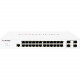 FORTINET FortiSwitch FS-124E Ethernet Switch - 24 Ports - Manageable - Gigabit Ethernet - 1000Base-X, 10/100/1000Base-T - 2 Layer Supported - Modular - 4 SFP Slots - Power Supply - 17.79 W Power Consumption - Optical Fiber, Twisted Pair - 1U High - Rack-m
