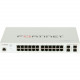 FORTINET FortiSwitch FS-224E-PoE Ethernet Switch - 24 Ports - Manageable - Gigabit Ethernet - 1000Base-X, 10/100/1000Base-T - 3 Layer Supported - Modular - 4 SFP Slots - Power Supply - 223.57 W Power Consumption - 180 W PoE Budget - Optical Fiber, Twisted