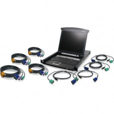 IOGEAR GCL1808KIT Rackmount LCD - 8 Computer(s) - 17" LCD - SXGA - 1280 x 1024 - 2 x USB - Daisy Chain - TouchPad - RoHS, WEEE Compliance GCL1808KIT