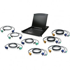 IOGEAR 8-Port 19" LCD KVM Drawer Kit with PS/2 and USB KVM Cables - 8 Computer(s) - 19" LCD - 1280 x 1024 - 8 - Keyboard - 1U High - RoHS, WEEE Compliance-None Listed Compliance GCL1908KIT