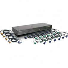 IOGEAR USB PS/2 Combo KVM Switch - 16 x 1 - 16 x SPHD-15 Keyboard/Mouse/Video - 1U - Rack-mountable - RoHS Compliance GCS1716KIT