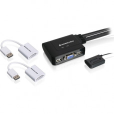 IOGEAR 2-Port VGA and DisplayPort KVM Switch Kit - 2 Computer(s) - 2048 x 1536 - 2 x USB2 x VGA - 2 x DisplayPort GCS22DPKIT