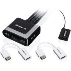 IOGEAR 2-Port HD Cable KVM with DisplayPort Adapters - 2 Computer(s) - 1 Local User(s) - 1920 x 1200 - 2 x USB - 1 x HDMI GCS62HDPKIT