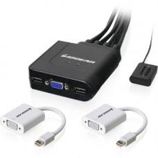 IOGEAR 2-Port USB VGA Cable KVM with Mini DisplayPort Adapters - 2 Computer(s) - 1 Local User(s) - 2048 x 1536 - 2 x USB1 x VGA GCS72MDPKIT