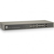 Cp Technologies LevelOne 16 GE with 2 Shared SFP Web Smart Switch - 16 Ports - Manageable - 2 Layer Supported - Rack-mountable, Desktop GES-1651