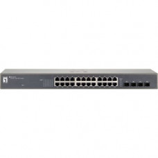 Cp Technologies LevelOne GEU-2429 24-Port Gigabit w/4 SFP Gig Ports 19 Rack Mountable Switch - 24 Ports - 2 Layer Supported - Rack-mountable GEU-2429
