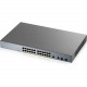 Zyxel 24-port GbE Smart Managed PoE Switch with GbE Uplink - 24 Ports - Manageable - 2 Layer Supported - Modular - Twisted Pair, Optical Fiber - Rack-mountable - Lifetime Limited Warranty GS1350-26HP