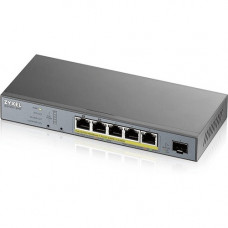 Zyxel 5-port GbE Smart Managed PoE Switch with GbE Uplink - 5 Ports - Manageable - 2 Layer Supported - Modular - Twisted Pair, Optical Fiber - Wall Mountable - Lifetime Limited Warranty GS1350-6HP