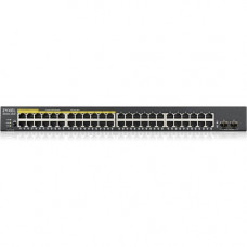 Zyxel 48-port GbE Smart Managed PoE Switch with GbE Uplink - 48 Ports - Manageable - Gigabit Ethernet - 10/100/1000Base-T, 100/1000Base-X - 2 Layer Supported - Modular - 2 SFP Slots - Power Supply - 220.50 W Power Consumption - 170 W PoE Budget - Twisted 