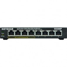 Netgear GS308P Ethernet Switch - 8 Ports - 2 Layer Supported - Twisted Pair - Desktop - 3 Year Limited Warranty GS308P-100NAS