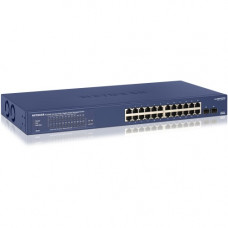 Netgear 24-Port Gigabit PoE+ Smart Managed Pro Switch with 2 SFP Ports (GS724TPv2) - 24 Ports - Manageable - 2 Layer Supported - Modular - Optical Fiber, Twisted Pair - Desktop, Rack-mountable - Lifetime Limited Warranty GS724TP-200NAS