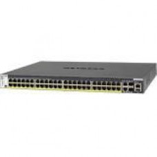 Netgear M4300 48x1G PoE+ Stackable Managed Switch with 2x10GBASE-T and 2xSFP+ (1;000W PSU) - 50 Ports - Manageable - 3 Layer Supported - Modular - Twisted Pair, Optical Fiber - 1U High - Rack-mountable GSM4352PB-100NES