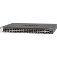 Netgear M4300 48x1G Stackable Managed Switch with 2x10GBASE-T and 2xSFP+ - 50 Ports - Manageable - 3 Layer Supported - Modular - Optical Fiber, Twisted Pair - 1U High - Rack-mountable GSM4352S-100NES