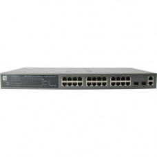 Cp Technologies LevelOne GSW-2693 24-Port PoE w/2 Gigabit Combo Ports Ethernet Switch - 24 Ports - Manageable - 2 Layer Supported - PoE Ports - 1U High - Rack-mountable - WEEE Compliance GSW-2693