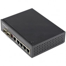 Startech.Com Industrial 5 Port Gigabit Ethernet Switch 5 PoE RJ45 +2 SFP Slots 30W PoE+ 48VDC 10/100/1000 Mbps -40C to 75C w/DIN Connector - Industrial 5 Port Gigabit Ethernet Switch - Up to 30W per 4 PoE ports - 75C to -40C hardened 5 RJ-45 ports (4 PoE)