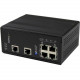 Startech.Com 6 Port Unmanaged Industrial Gigabit Ethernet Switch w/ 4 PoE+ Ports and Voltage Regulation - DIN Rail / Wall-Mountable - Connect Gigabit Ethernet data and power to 4 PoE-enabled devices; with 2 additional GbE ports - DIN/Wall Mountable - 6 Po